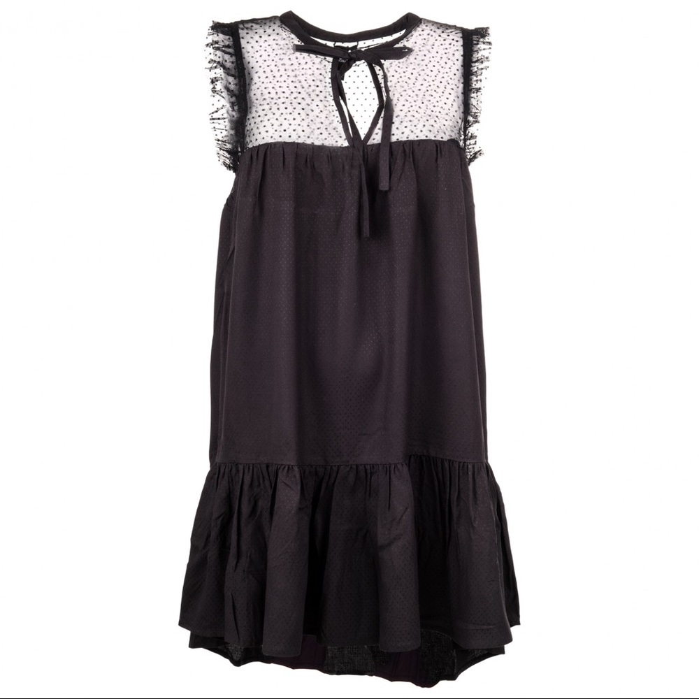 VOLCOM Mesh Polka Dot Ruffle See Y’ Around Dress